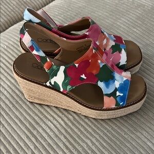 Corkys Colorful Floral Wedge Sandals